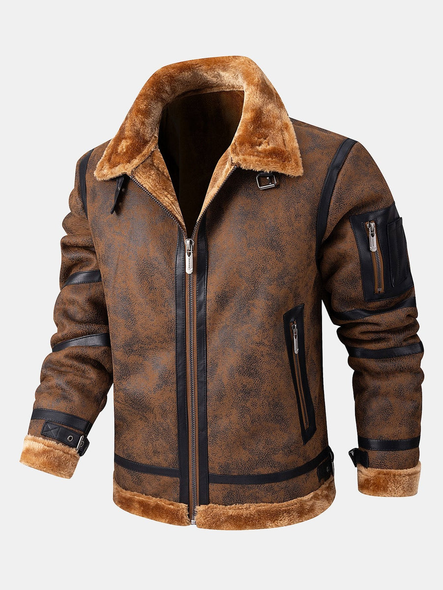 Merlot Faux Fur Suede Jacket With Mock Collar