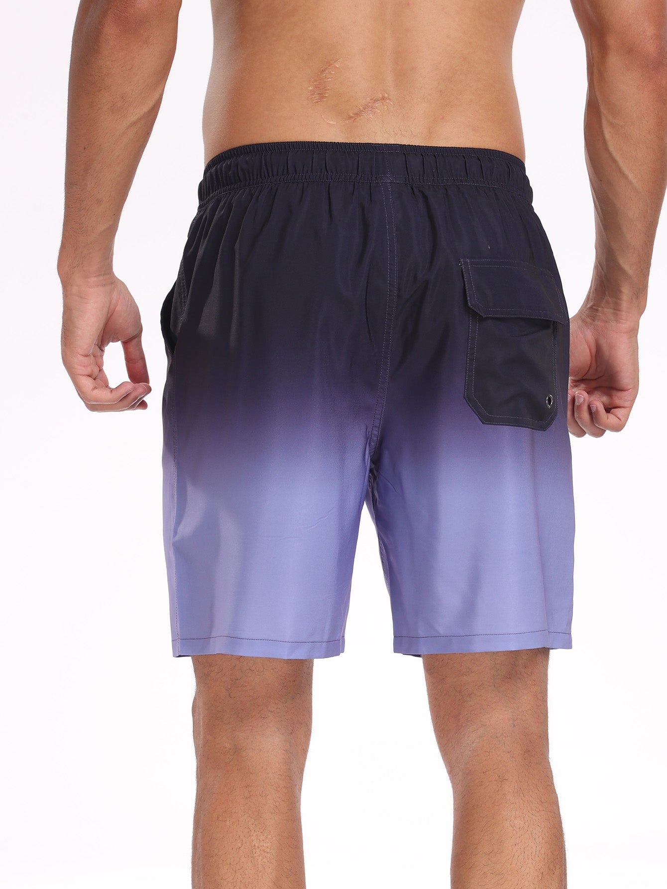 2 In 1 Drawstring Beach Swim Shorts With Pocket