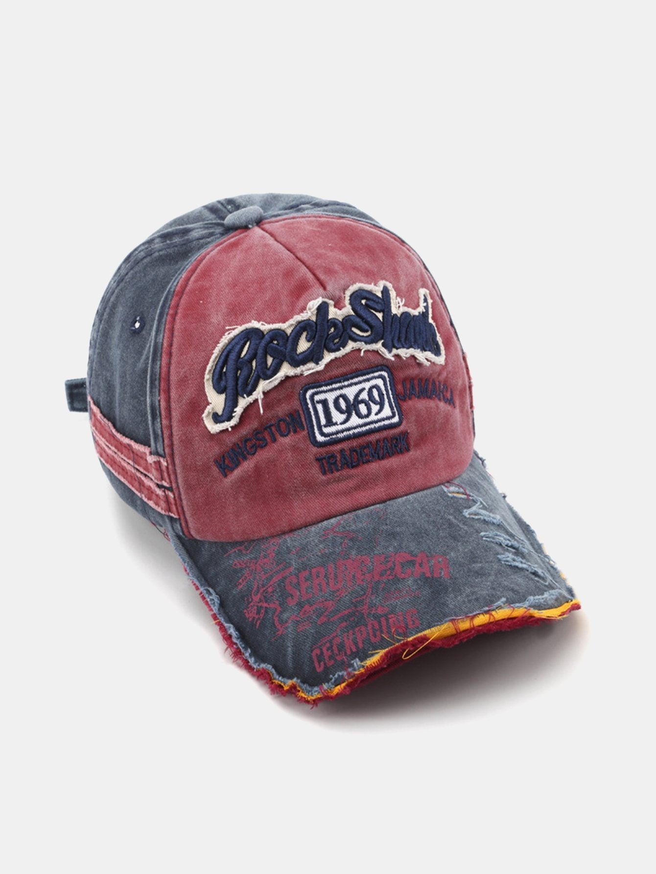 1969 Retro Washed Distressed Letter Embroidered Hole Baseball Cap
