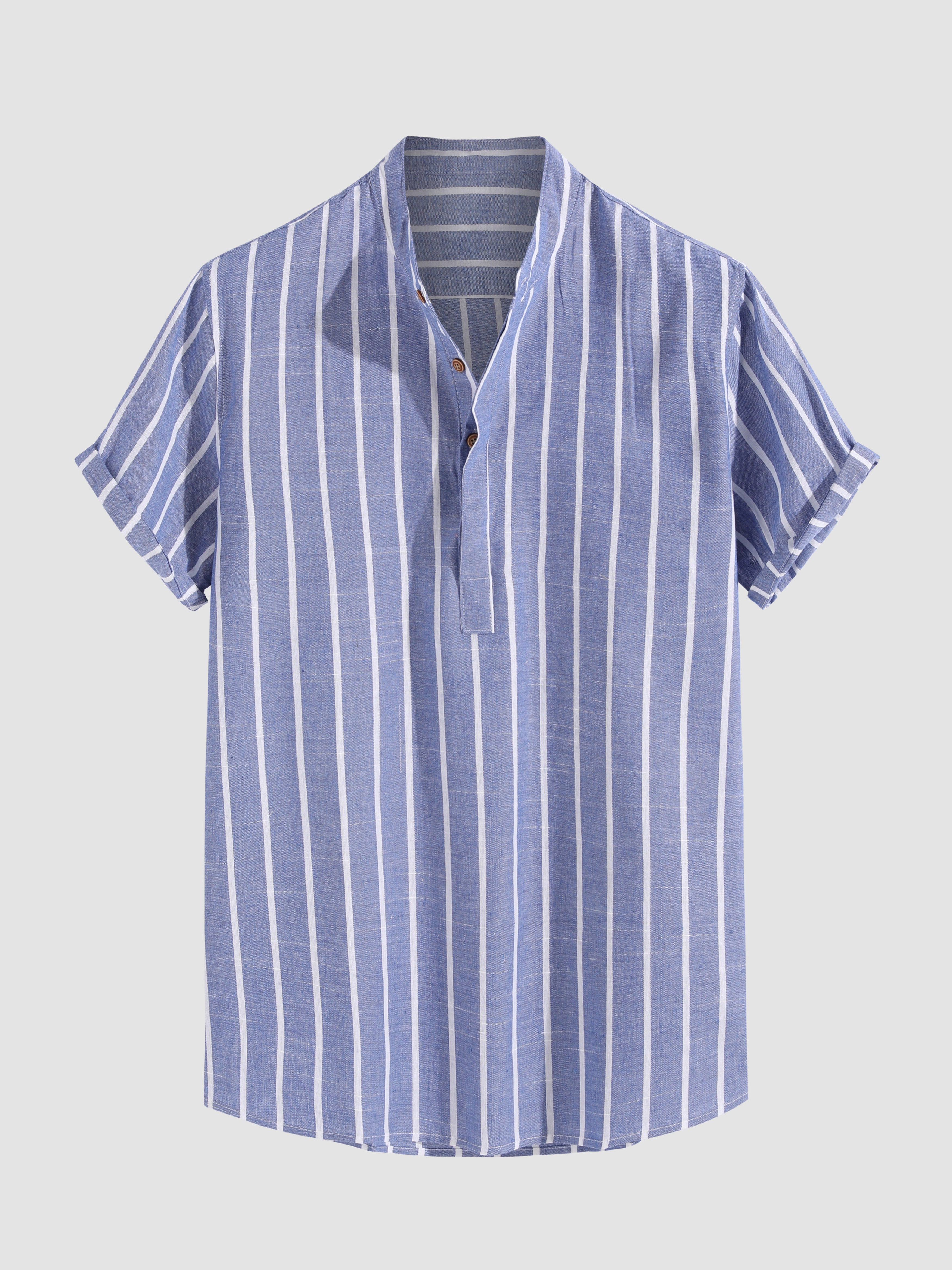 CRERI Classic Stripes Short Sleeve Henley Shirts