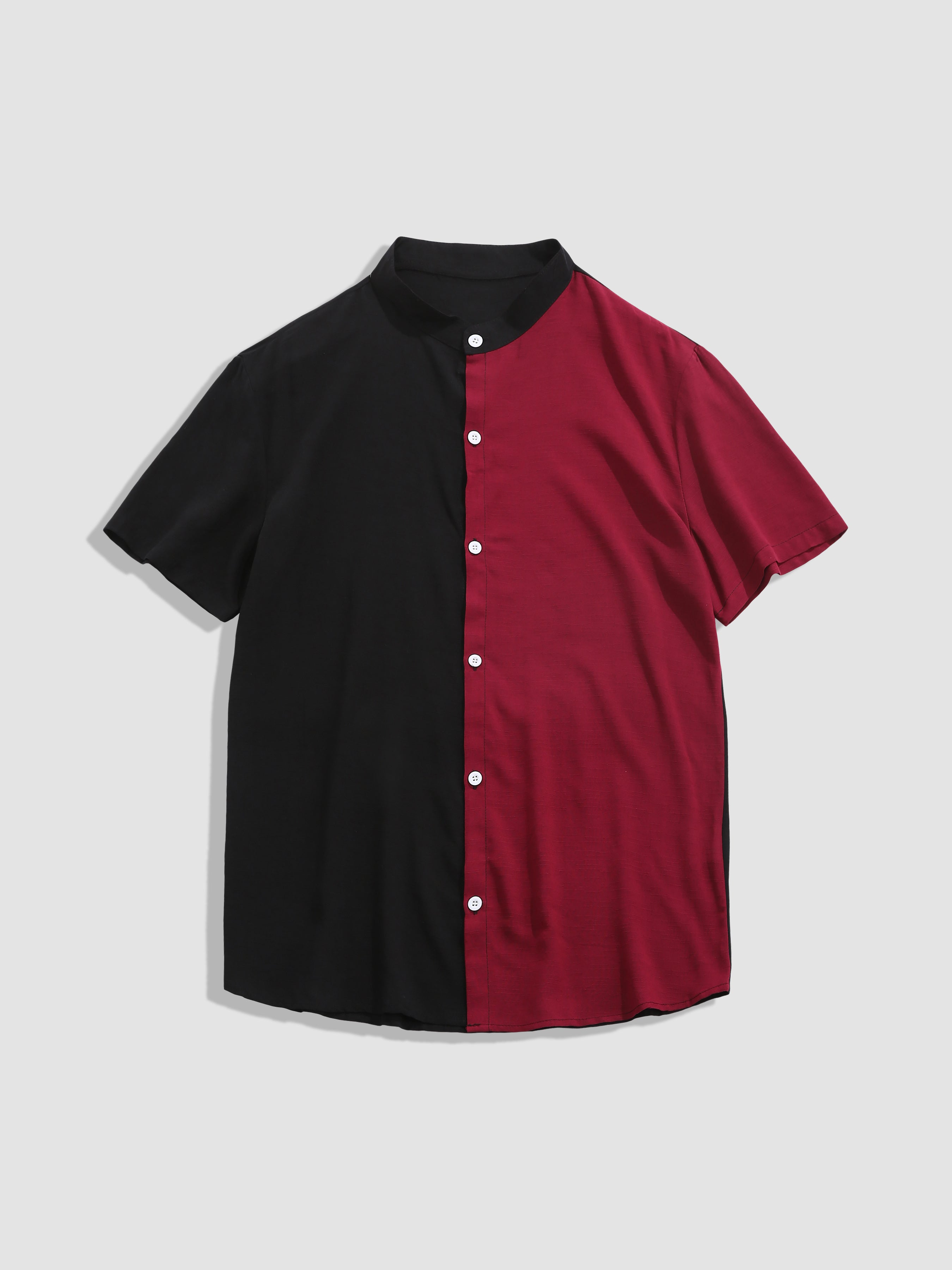 Contrast Color Short Sleeve Shirts
