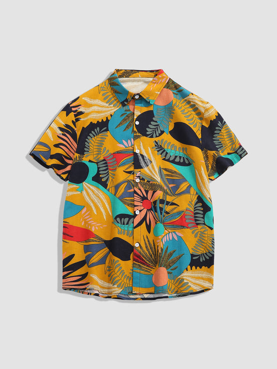 Tropical Plants Cotton Shirts