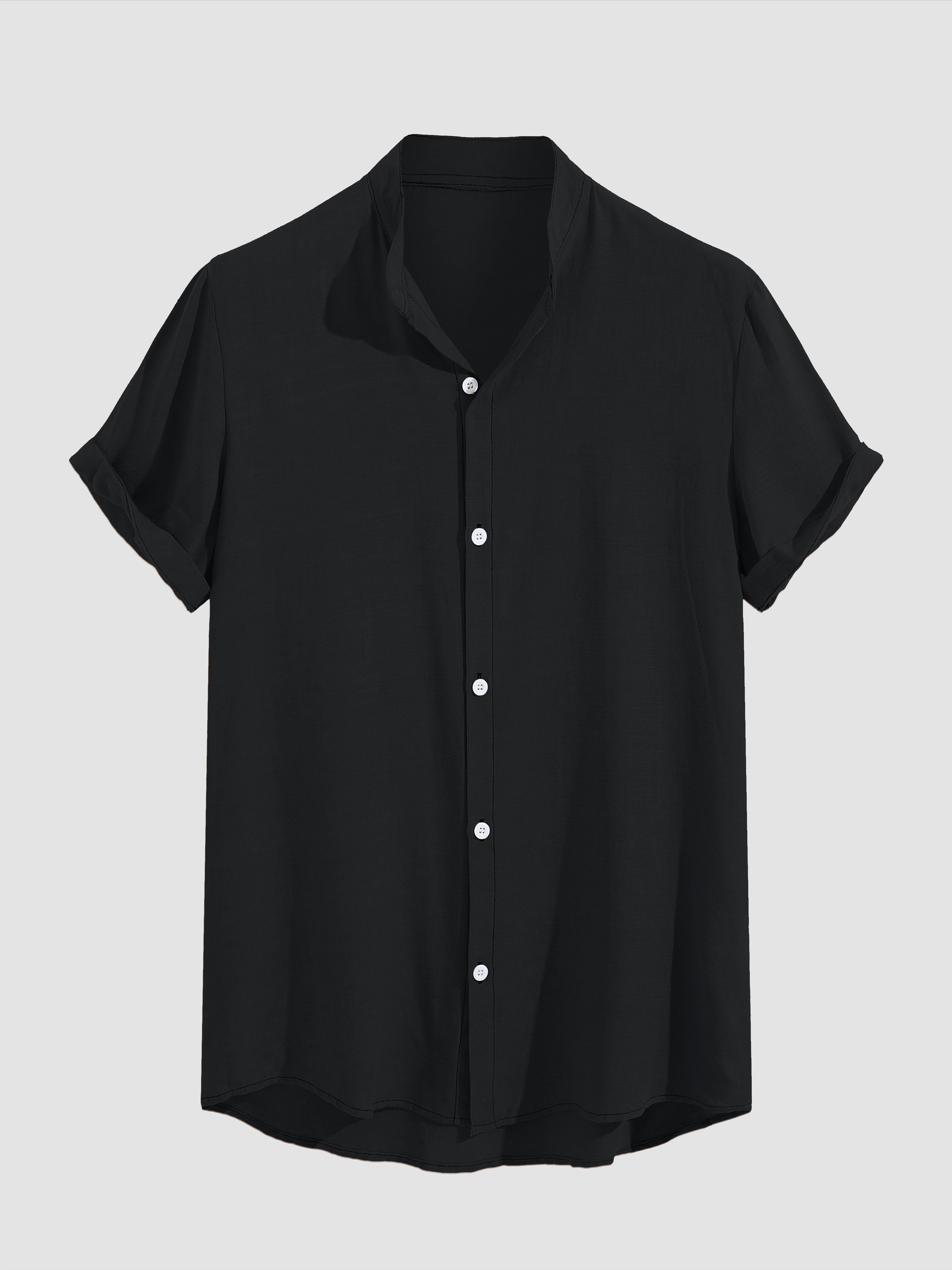 Stand Collar Solid Shirts