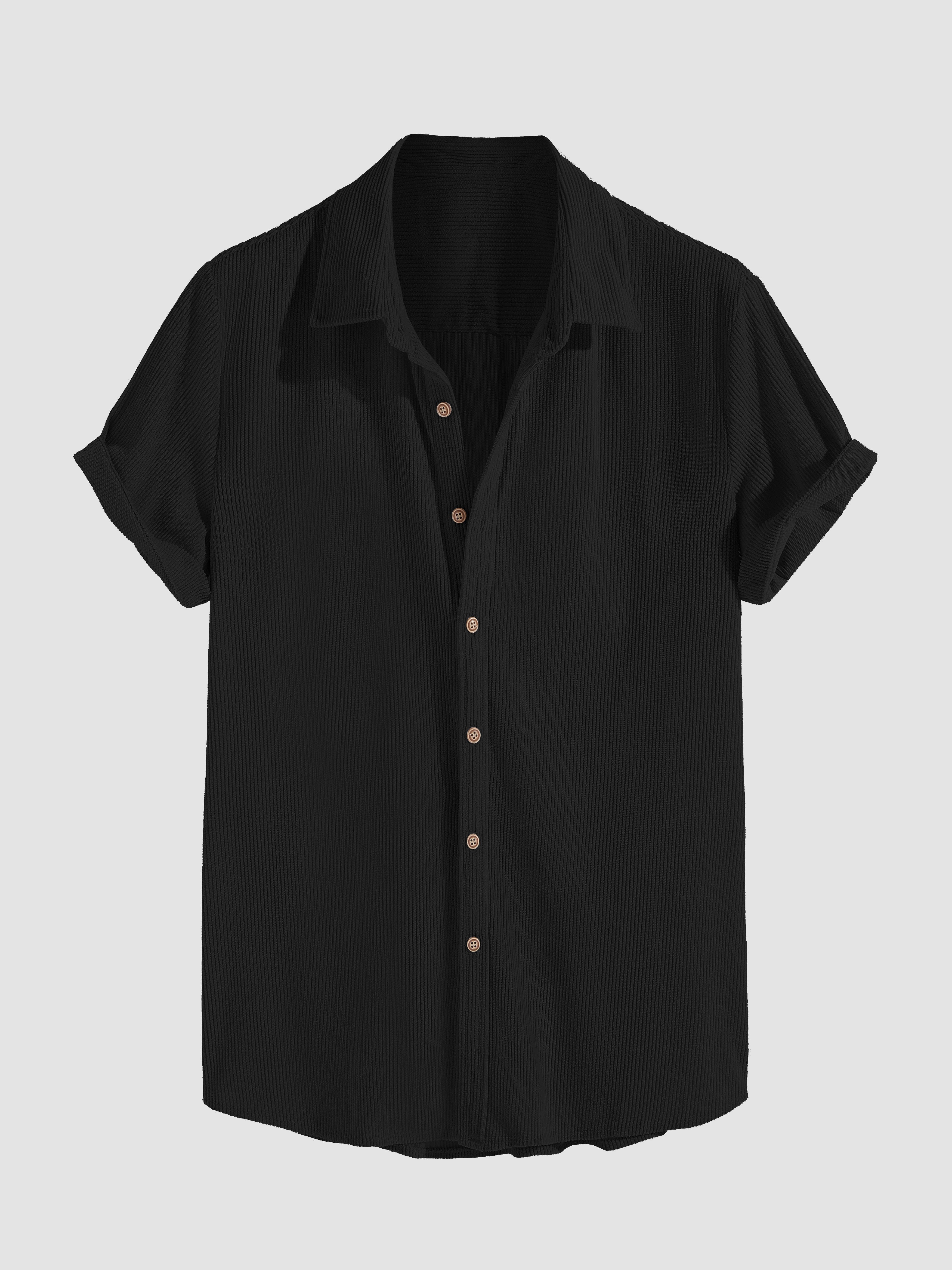 CRERI Short-Sleeved Corduroy Button Up Shirt & Shorts