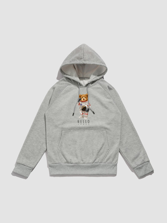Astronaut Bear Print Hoodie