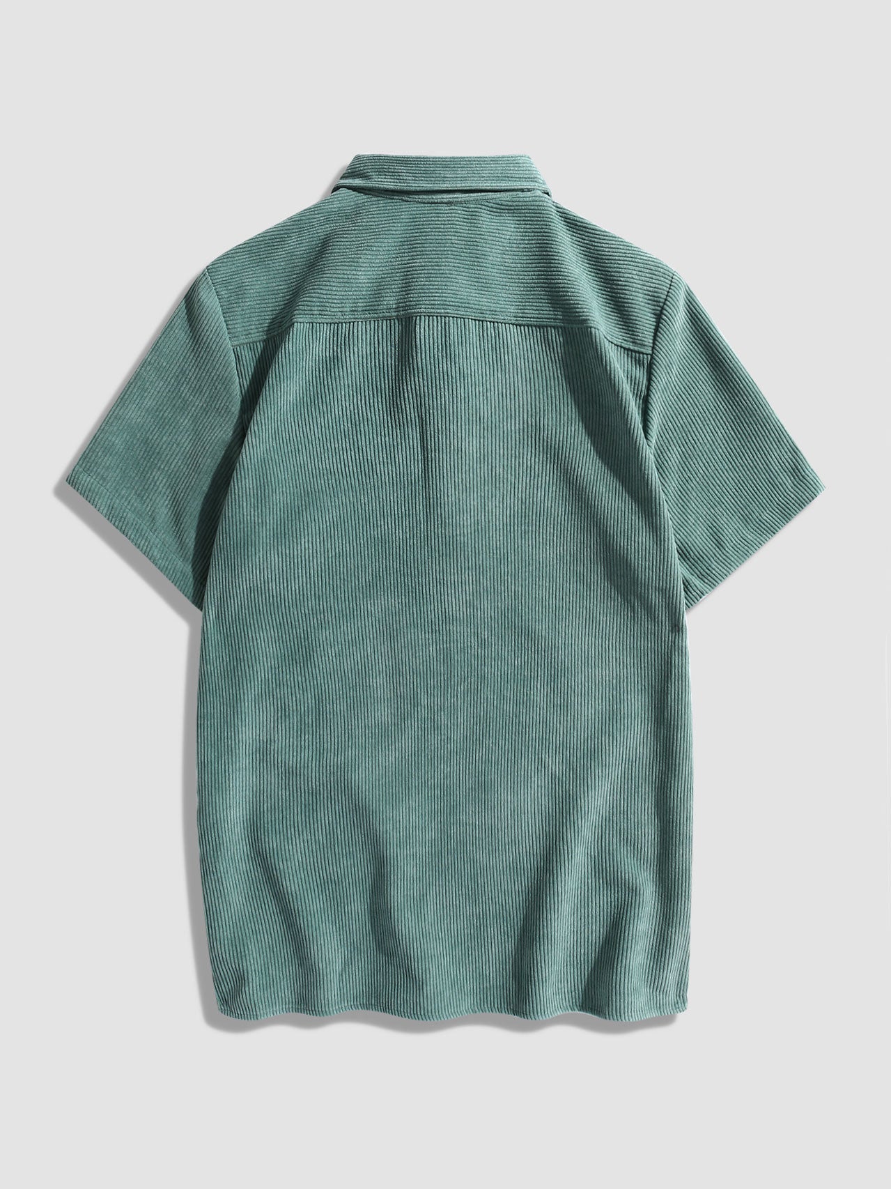 Corduroy Solid Short Sleeve Basic Shirts