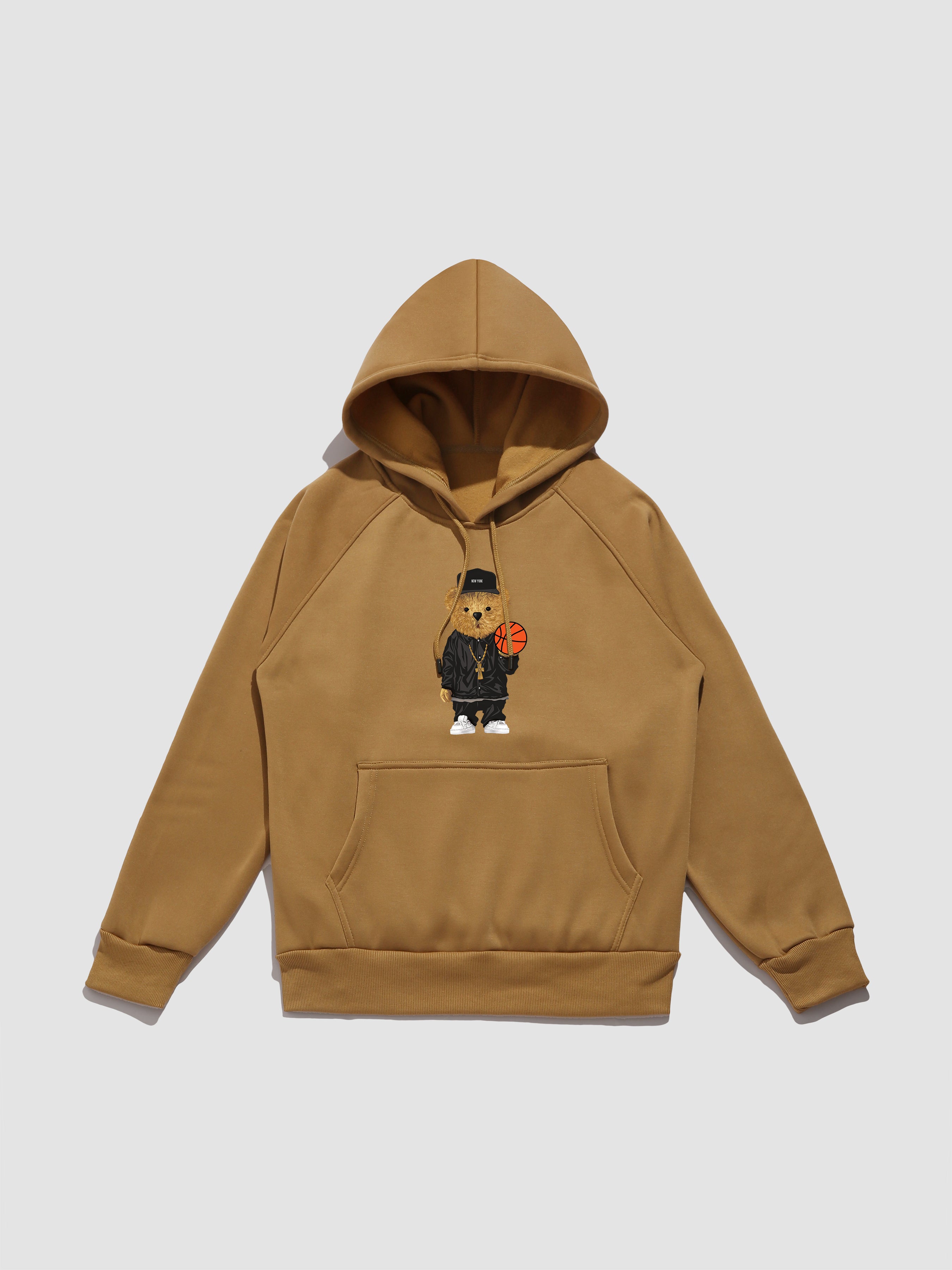 Bear sales print hoodie