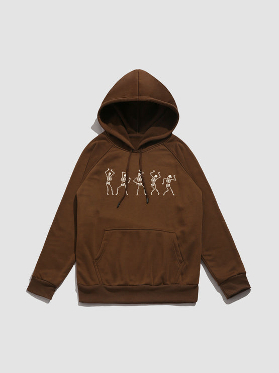 Dancing Skeleton Print Hoodie